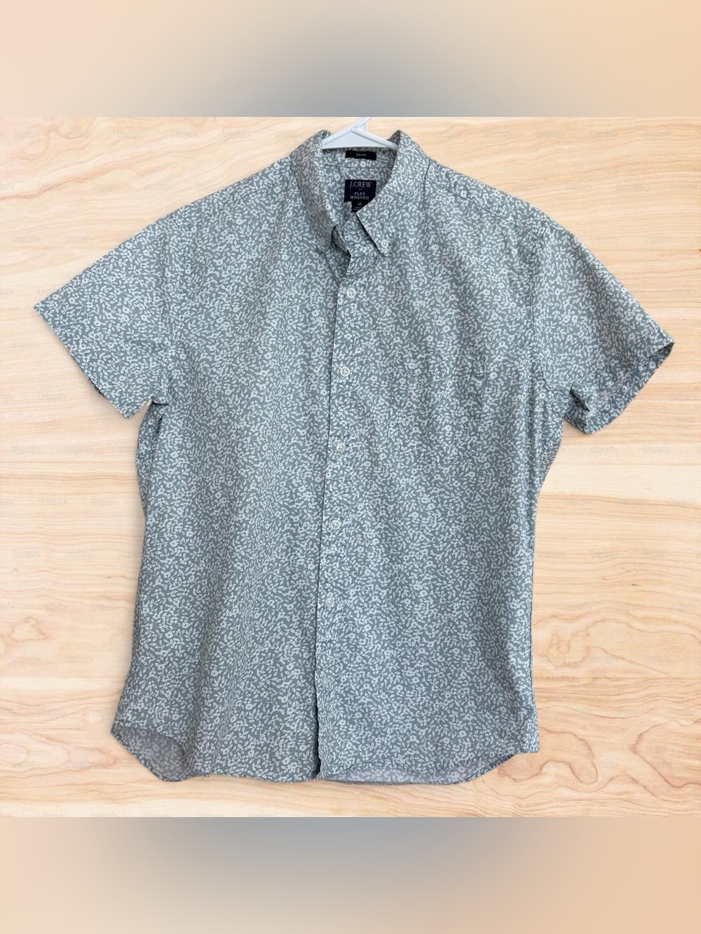 J. Crew Men’s Short-Sleeve Patterned Shirt, Medium